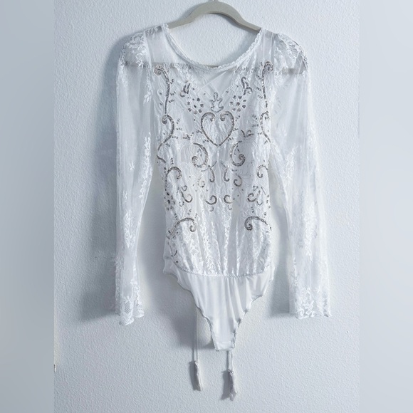 NWOT Free People Intimately Ready To Party Top in Ivory Size Small - Picture 2 of 9